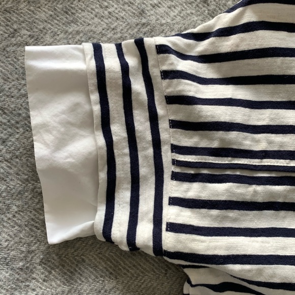 J. Crew Navy & White Striped Tie-Front Top - Picture 9 of 16